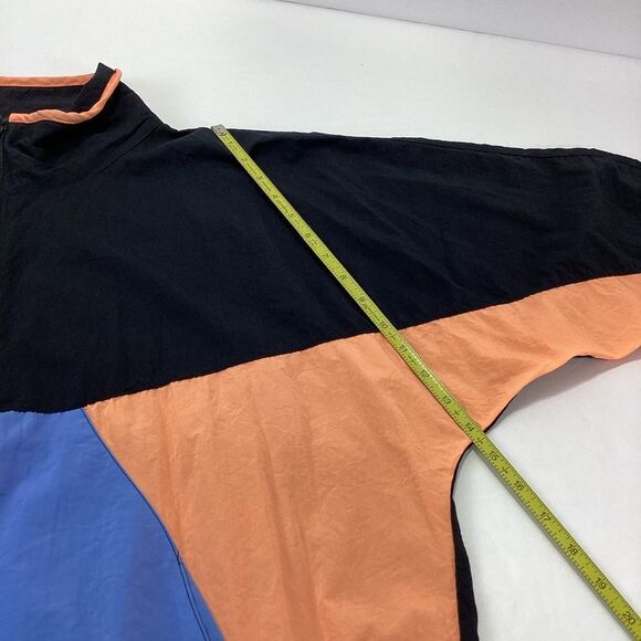 Shell Shock Brand Vintage Nylon Jacket Pullover Wing Arms Neon Orange - Picture 10 of 13